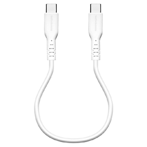 ラスタバナナ USB Type-C to Type-C 柔らかシリコンケーブル(0．2m) ホワイト R02CACC3A06WH-イメージ1