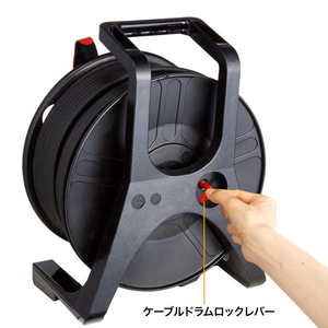 サンワサプライ 屋外用巻取り延長CAT6A LANケーブル KB-MKE21BK-イメージ7