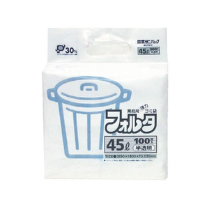 日本サニパック ゴミ袋フォルタ 半透明 100枚入 45L F-4H FC545LY-8542510-イメージ1