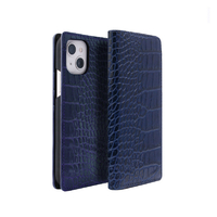 ABBI SIGNATURE iPhone 13 mini用クロコダイルイタリアンレザーケース　ネイビー ネイビー ABS21789I13MNNV