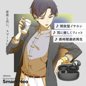 cheero フルワイヤレスイヤホン Wireless Open Earphones Smart NEO ブラック CHE-646-BK-イメージ2