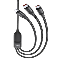 JTT 3in1ケーブル 6A hoco U104 ブラック U104-3IN1-6A-BK