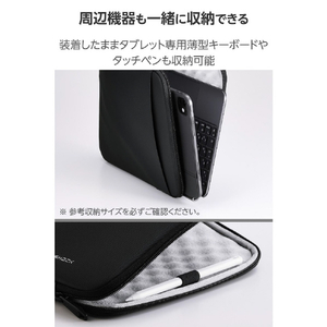 エレコム ZEROSHOCK/タブレット汎用インナーケース/～11インチ ブラック TB-11ZSBIBLBK-イメージ8