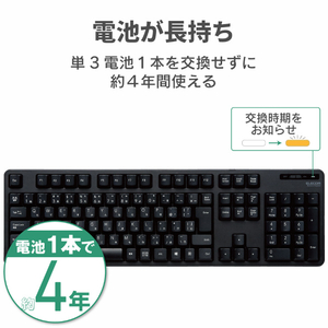 エレコム 無線フルキーボード ブラック TK-FDM106TXBK-イメージ6