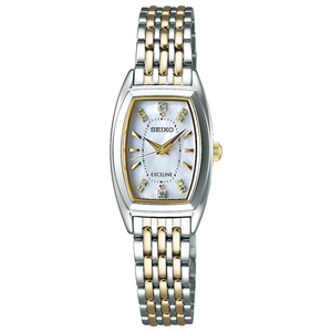 電池交換済】SEIKO セイコー エクセリーヌ 白蝶貝ダイヤル 【電池新品