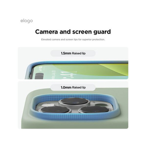 elago iPhone16Pro用シリコンケｰス カーキグリーン EL_IPRCSSCS3_KG-イメージ6