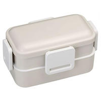 スケーター 抗菌2段ふわっと弁当箱 600mL くすみグレー/PFLB6AG FC586SK-PFLW4AG