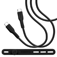 ラスタバナナ USB Type-C to Type-C 柔らかシリコンケーブル(2．0m) チャコールグレー R20CACC3A06CGRY