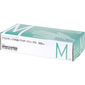 伊藤忠リーテイルリンク プラスチック手袋 パウダーフリー M100枚 FC967PW-VC-270-イメージ1