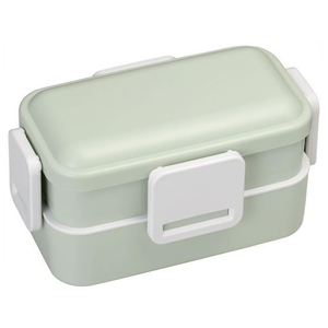 スケーター 抗菌2段ふわっと弁当箱 600mL くすみグリーン/PFLB6AG FC587SK-PFLW4AG-イメージ1