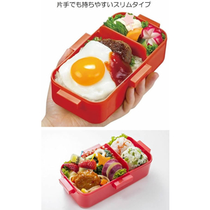 スケーター 抗菌2段ふわっと弁当箱 600mL くすみグリーン/PFLB6AG FC587SK-PFLW4AG-イメージ9