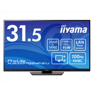 マウスコンピューター 31．5型  IPS方式 WQHD 液晶ディスプレイ iiyama ブラック XUB3297QSNP-B1J-イメージ2