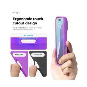 elago iPhone16Pro用シリコンケｰス ネオンパープル EL_IPRCSSCS3_NP-イメージ6