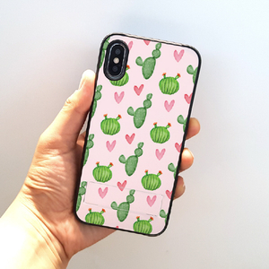 Dparks iPhone XS/X用ケース spirit case まるまるサボテン ピンク DS14793I58-イメージ2