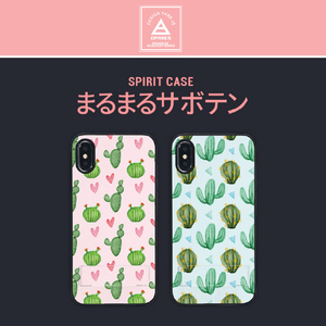 Dparks iPhone XS/X用ケース spirit case まるまるサボテン ピンク DS14793I58-イメージ4