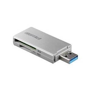 BUFFALO USB3．0 SD/microSD専用カードリーダー シルバー BSCR27U3SV-イメージ1
