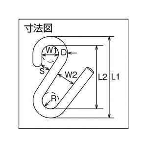 トラスコ中山 ペリカンSフック ステンレス製 6mm (1個=1袋) FC930EX-3008886-イメージ3