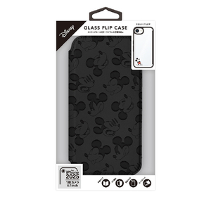 PGA iPhone 16e用ガラスフリップケース ミッキーマウス PG-D25KGF01MKY-イメージ1