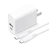 PGA USB PD 電源アダプタ USB-C & USB-Aポート USB-C & USB-Cケーブル付き ホワイト PGPDA18AD4W