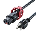サンワサプライ 抜け防止ロック式電源コード ロックプラス(3m) ブラック APW15-515C13LP-30