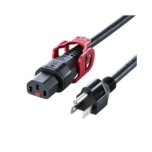 サンワサプライ 抜け防止ロック式電源コード ロックプラス(3m) ブラック APW15-515C13LP-30-イメージ1
