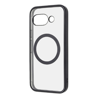 レイアウト Google Pixel 9a用Like standard マグネットアクセサリー対応 衝撃吸収 バンパー マット メタリック ハイブリッドケース ブラック RT-GP9AMG3/BM
