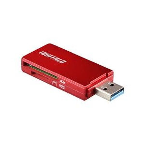 BUFFALO USB3．0 SD/microSD専用カードリーダー レッド BSCR27U3RD-イメージ1