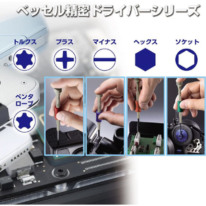 ベッセル（ＴＮ） 精密マイクロスティックスドライバー　ＴＤ－５４　３ＵＬＲ－１　全長１０６ｍｍ VESSEL 精密マイクロスティックスドライバー TD-54-3ULR-1-イメージ6