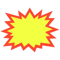 タカ印 手書きPOP用カード 爆発型 無地 5枚入 FCV5606-13-4200