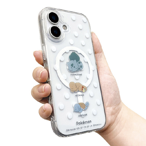 サンクレスト iPhone17用 MAGSAFE対応TPUケース ポケモン フシギダネ&ヒトカゲ&ゼニガメ(ねむる) I39FPM03-イメージ3