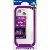 エレコム iPhone 16 Pro用ハイブリッドケース ストラップホール付き クリア PM-A24CHVCKSHCR