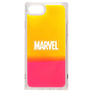 PGA iPhone SE(第2世代)/8/7/6s/6用ネオンサンドケース MARVEL ロゴ/イエロー&ピンク PG-DLQ20M17MVL-イメージ1