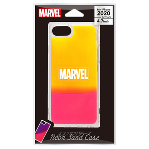 PGA iPhone SE(第2世代)/8/7/6s/6用ネオンサンドケース MARVEL ロゴ/イエロー&ピンク PG-DLQ20M17MVL-イメージ3