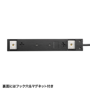 サンワサプライ 電源タップ(2P・10個口・1m) 強力ネオジムマグネット シャッター付 ブラック TAP-2210-1BK-イメージ6