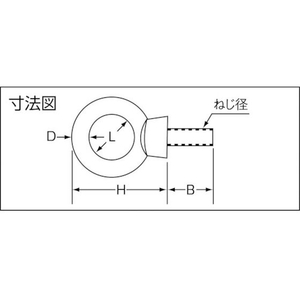 浪速鉄工 アイボルト ユニクロ M16×50 M164.415012.560 FC831GK-4717996-イメージ2