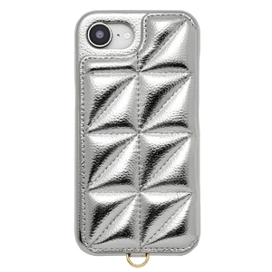 ユニケース iPhone 16e用Triangle Puffy Case シルバー UNI-CSIP25S-2TPSV-イメージ1
