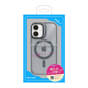 COCO　CASE iPhone 17用カメラリングスタンドケース グレー 1845-17-GRAY-イメージ6