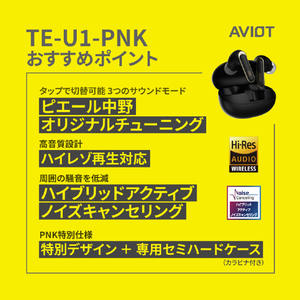AVIOT AVIOT トゥルーワイヤレスイヤホン ピエール中野 ブラック TE-U1-PNK-イメージ6