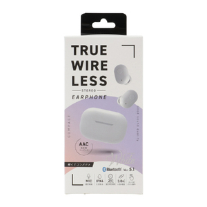クオリティトラストジャパン TrueWireless コンパクト防水ステレオイヤホンマイク ホワイト QB-082CWH-イメージ3