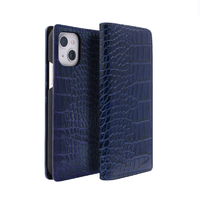 ABBI SIGNATURE iPhone 13用クロコダイルイタリアンレザーケース ネイビー ABS21801I13NV