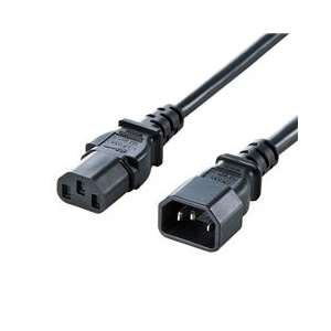 サンワサプライ 電源コード 12A 250V(3m) ブラック APW12-C14C13250-30-イメージ1