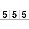 トラスコ中山 TRUSCO 数字ステッカー 50×50 「5」 白地／黒文字 3枚入 3枚粘着シール5050数字｢5｣ FC619GC-4389000