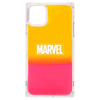 PGA iPhone 11用ネオンサンドケース MARVEL ロゴ/イエロー&ピンク PG-DLQ19B17MVL