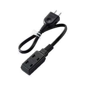 エレコム モバイル電源タップ(3個口・0．3m) ブラック T-M303BK-イメージ1