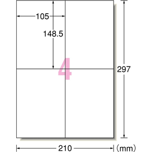エーワン ラベルシール レーザープリンター用 GHS 耐水紙タイプ マット紙 A4 4面 100シート入 ホワイト 32804-イメージ2