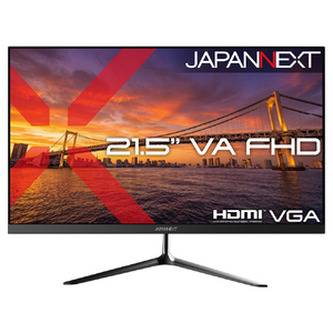 JAPANNEXT 21．5インチ 液晶モニターVAパネル搭載 フルHD(1920×1080)解像度  JN-VA215F3 HDMI VGA オーディオ入力【2年保証】 ブラック JN-VA215F3-イメージ1
