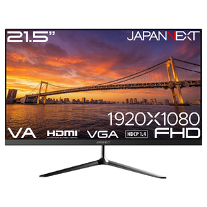 JAPANNEXT 21．5インチ 液晶モニターVAパネル搭載 フルHD(1920×1080)解像度  JN-VA215F3 HDMI VGA オーディオ入力【2年保証】 ブラック JN-VA215F3-イメージ2