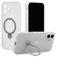 ラスタバナナ iPhone 16 Plus用ZEROSAFE SHAFT カメラ周囲保護 MAGSAFE対応360°回転スタンドケース フロストホワイト 8321IP467ZSFSLWH