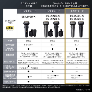 パナソニック 5枚刃シェーバー  ラムダッシュPRO チタンシルバー ES-L552U-S-イメージ10