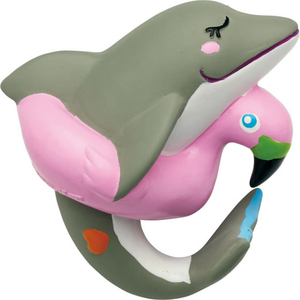 ドギーマン ラテックストイ I LOVEピーピーアクア ドルフィー グレー FCJ039K-イメージ2